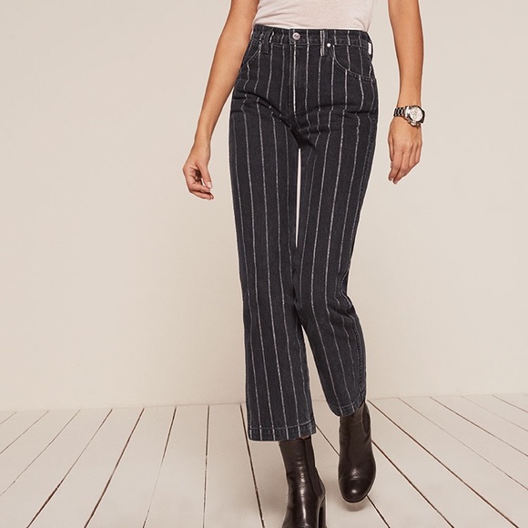 Reformation Roper Striped Jeans (smart ass patch) - Picture 2 of 7